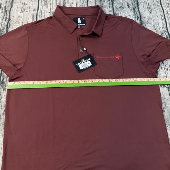 NWT Raised By Coyotes Shirt Mens XL Maroon Stitch Pocket Golf Polo Texas Western - Picture 6 of 9